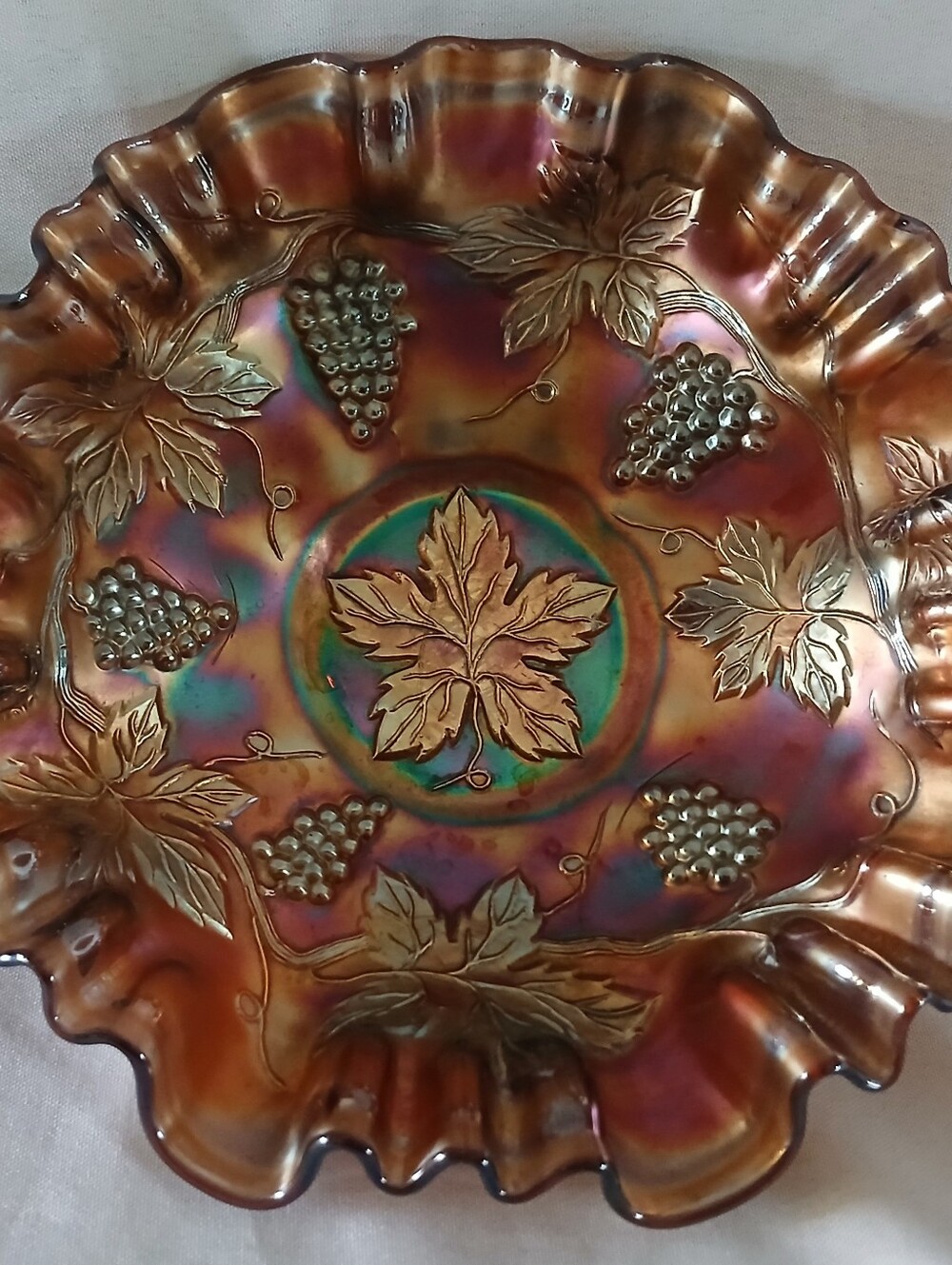 Antique Fenton Amethyst Carnival Glass Bowl